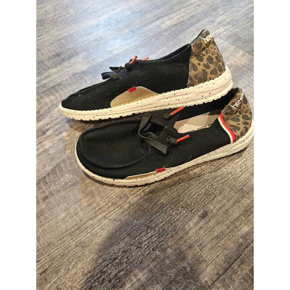 Hey dudes Wendy jungle black leopard print slip on womens sz 8 new - Picture 2 of 8